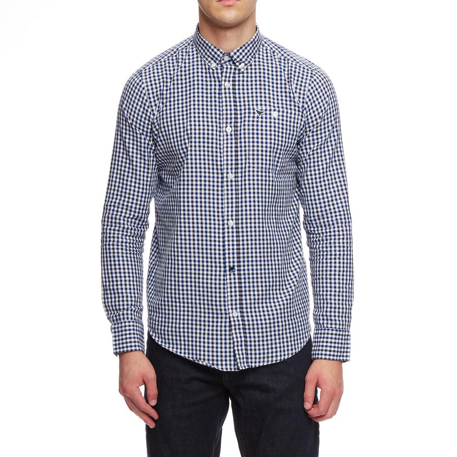 Weekend Offender Dove Check Shirt Blue