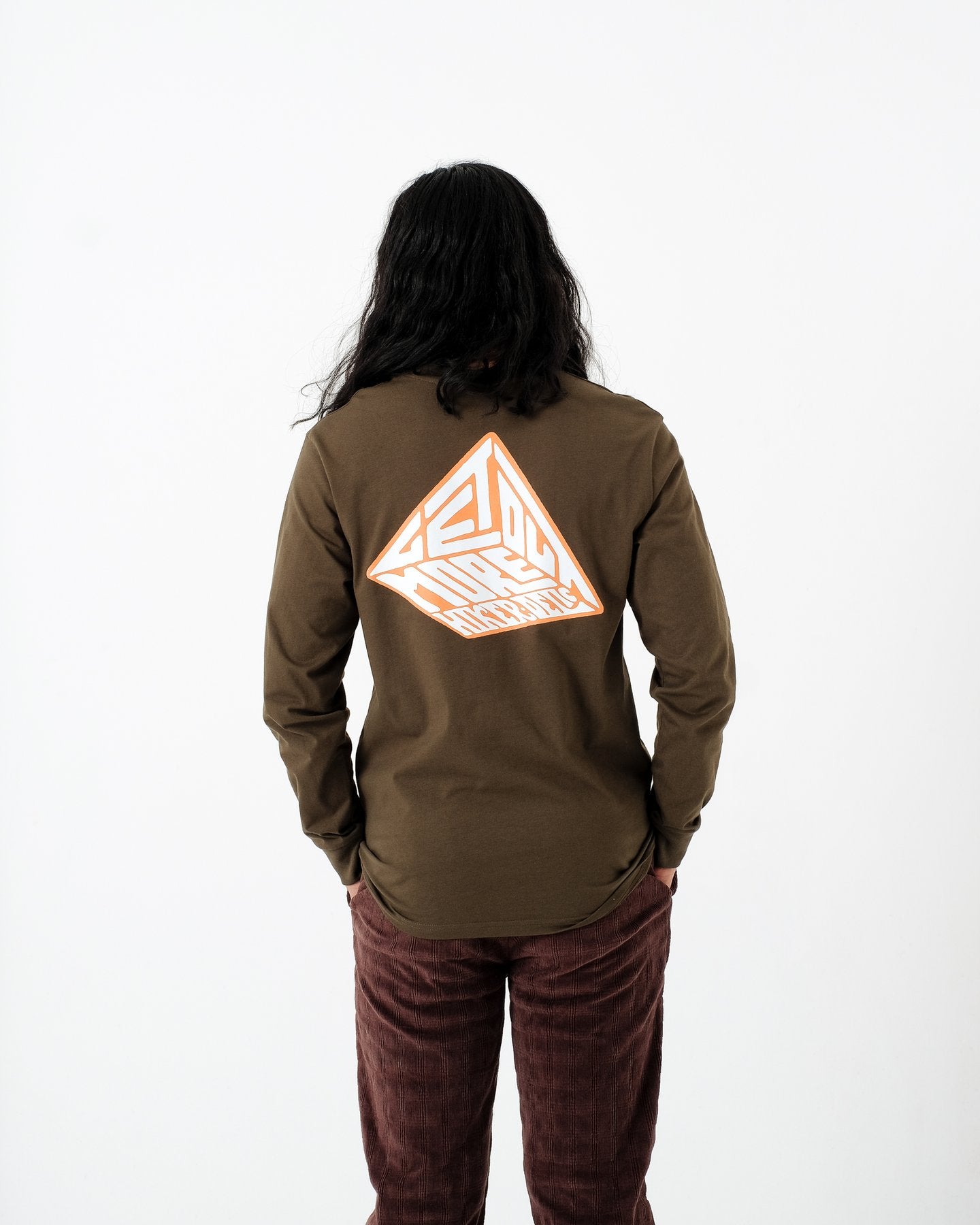 Hikerdelic Pyramid Back print Long Sleeved T-Shirt in Khaki