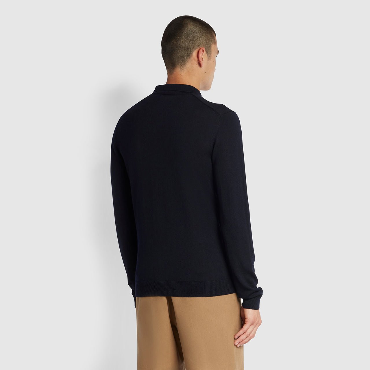 Farah Glenarm Slim Fit Polo Sweater In True Navy