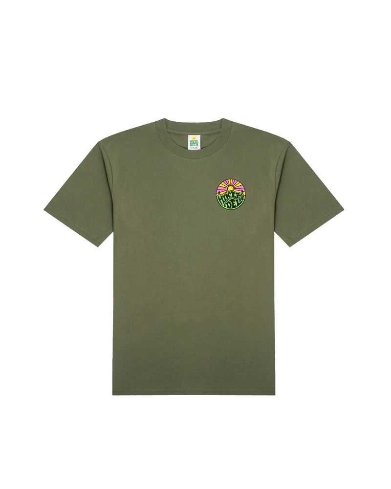 Hikerdelic Backprint Original Logo T-Shirt in Khaki