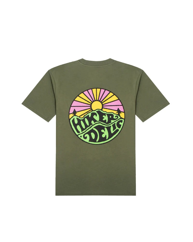Hikerdelic Backprint Original Logo T-Shirt in Khaki