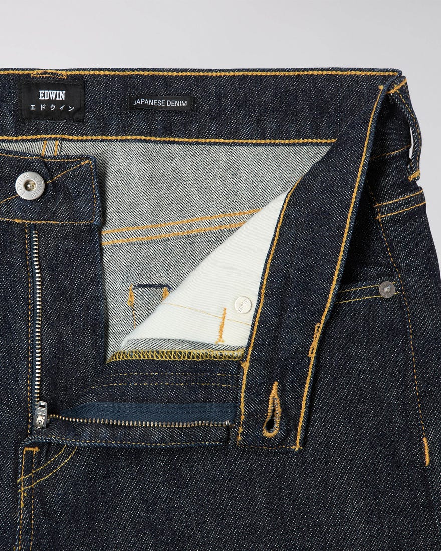 Edwin ED-80 CS Yuuki Blue Rinsed Contrast Slim Tapered Jeans