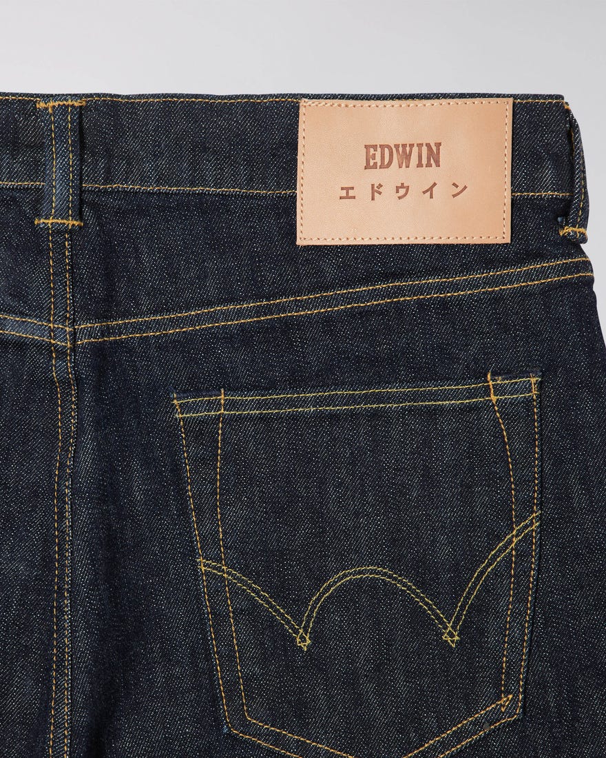 Edwin ED-80 CS Yuuki Blue Rinsed Contrast Slim Tapered Jeans