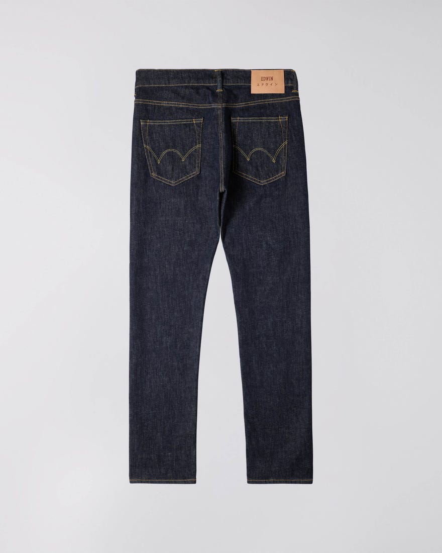 Edwin ED-80 CS Yuuki Blue Rinsed Contrast Slim Tapered Jeans