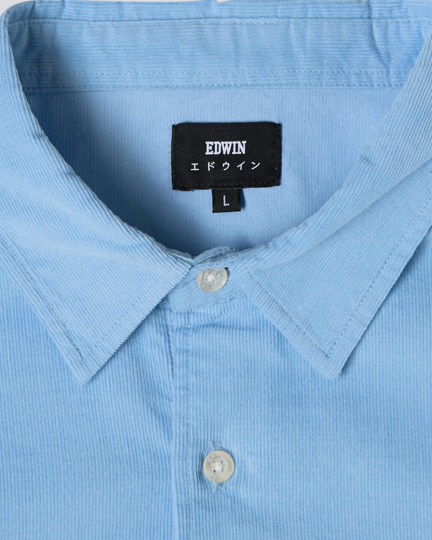 Edwin Minimal Baby Cord Shirt in Baby Blue
