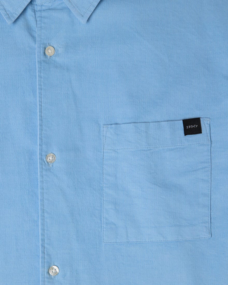 Edwin Minimal Baby Cord Shirt in Baby Blue