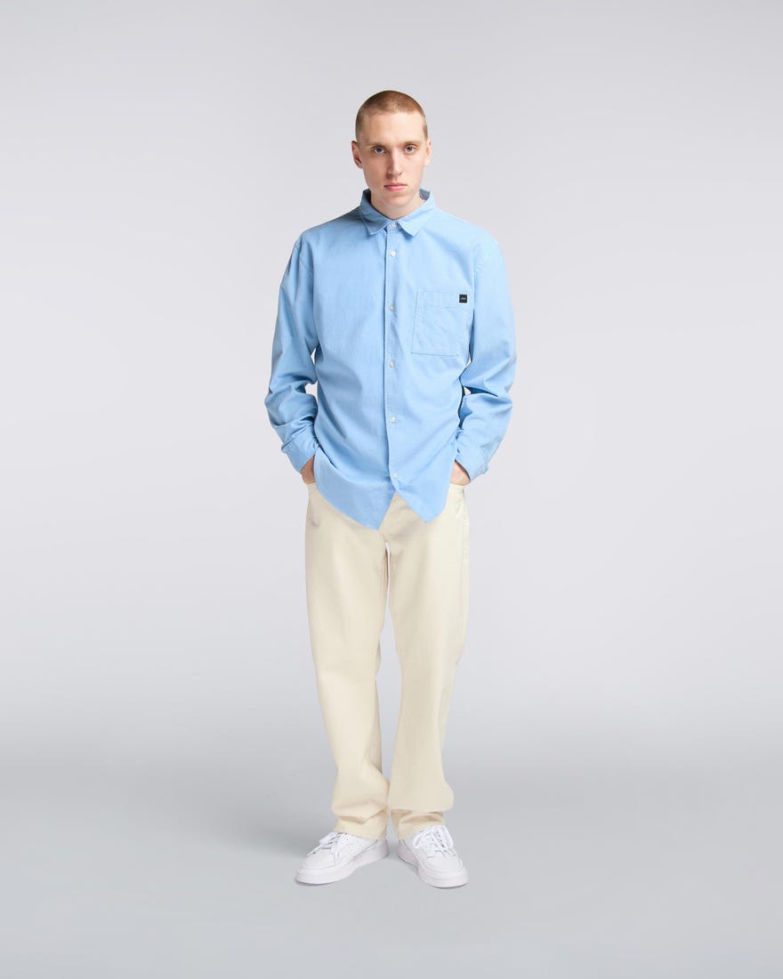 Edwin Minimal Baby Cord Shirt in Baby Blue