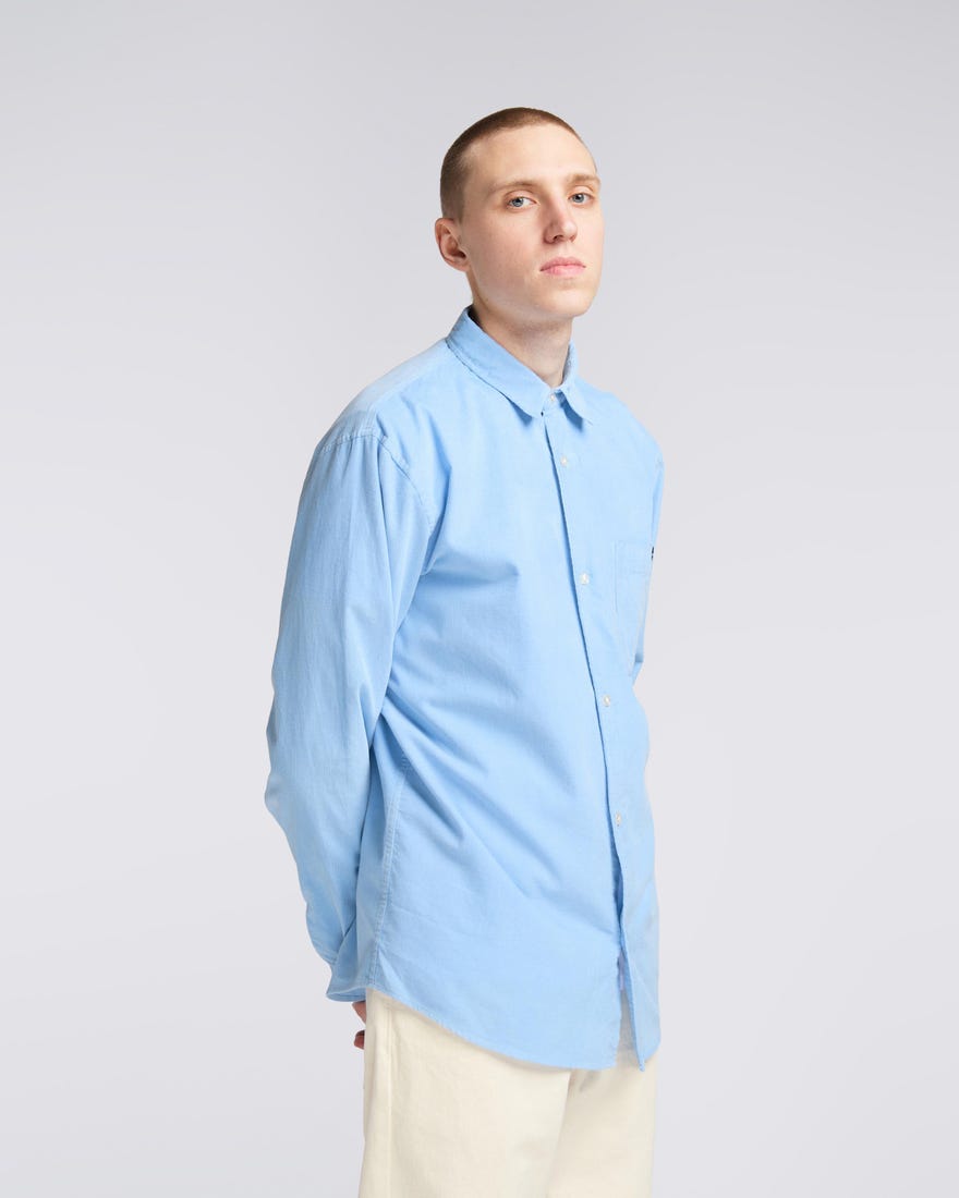 Edwin Minimal Baby Cord Shirt in Baby Blue