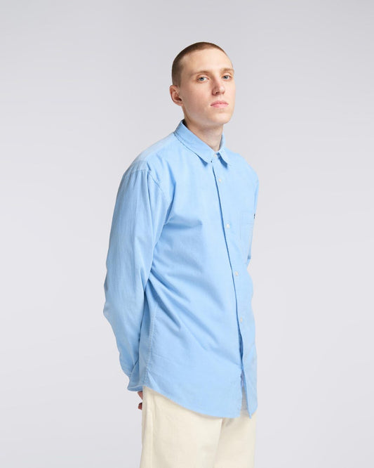 Edwin Minimal Baby Cord Shirt in Baby Blue