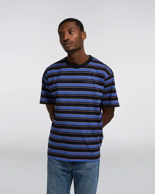 Edwin Quarter T-Shirt Black/Dazzling Blue