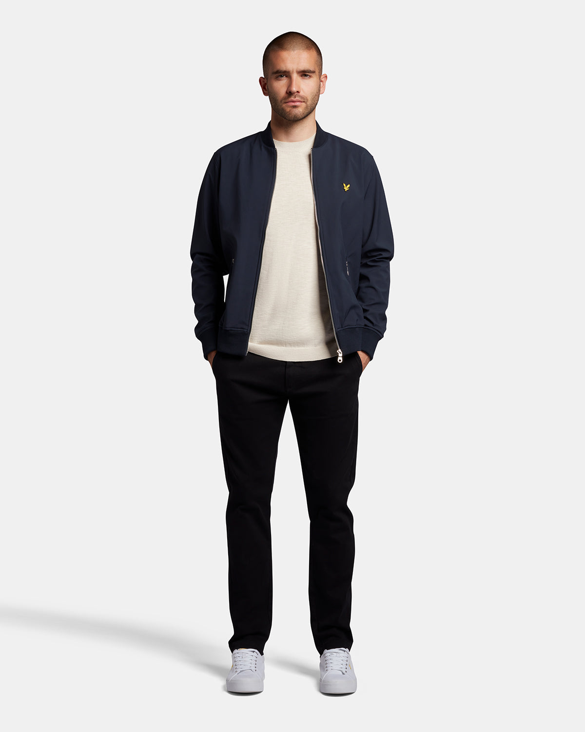 Lyle & Scott Softshell Bomber Jacket in Dark Navy