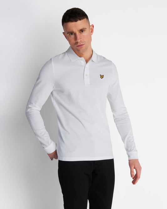 Lyle & Scott Long Sleeved Polo in White