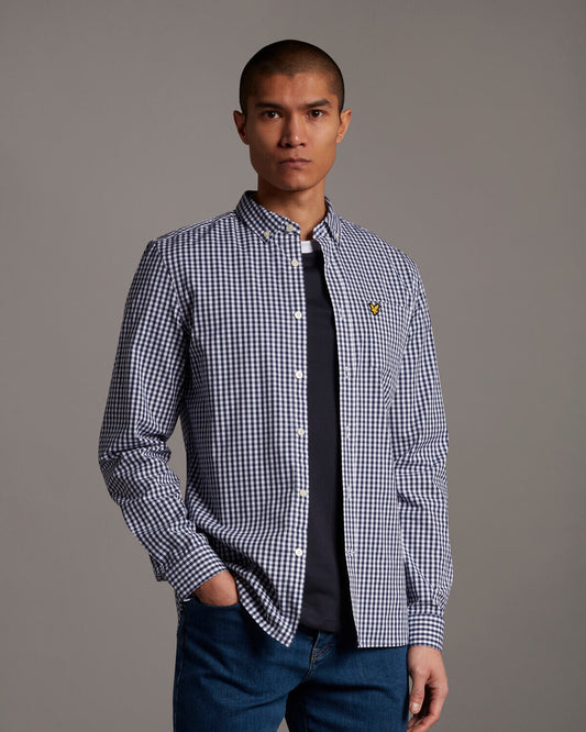 Lyle & Scott Gingham Shirt in Navy