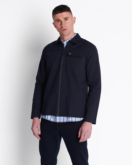 Lyle & Scott Twill Overshirt in Dark Navy