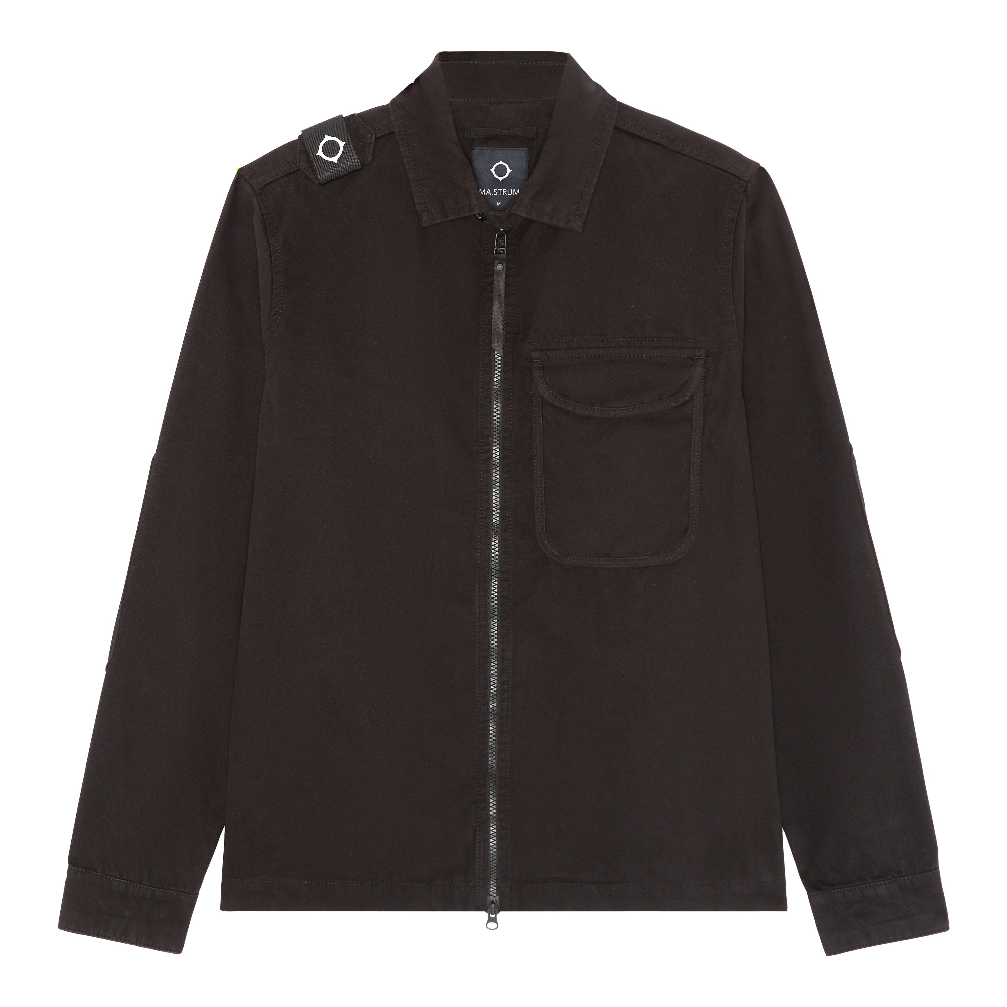 Ma.Strum Zip Front Overshirt Jet Black Inocencia