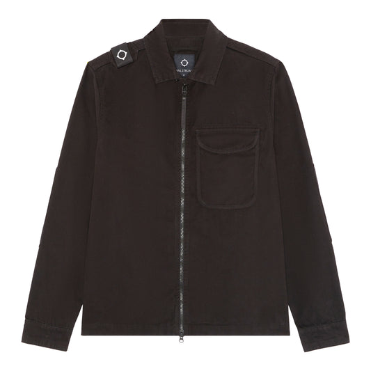 Ma.Strum Zip Front Overshirt Jet Black