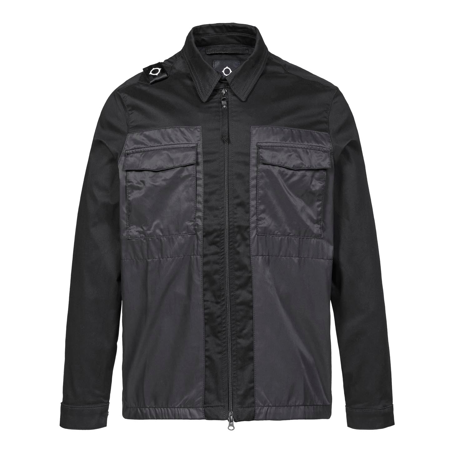 Ma.Strum Zip Through Overshirt Jacket Jet Black Inocencia