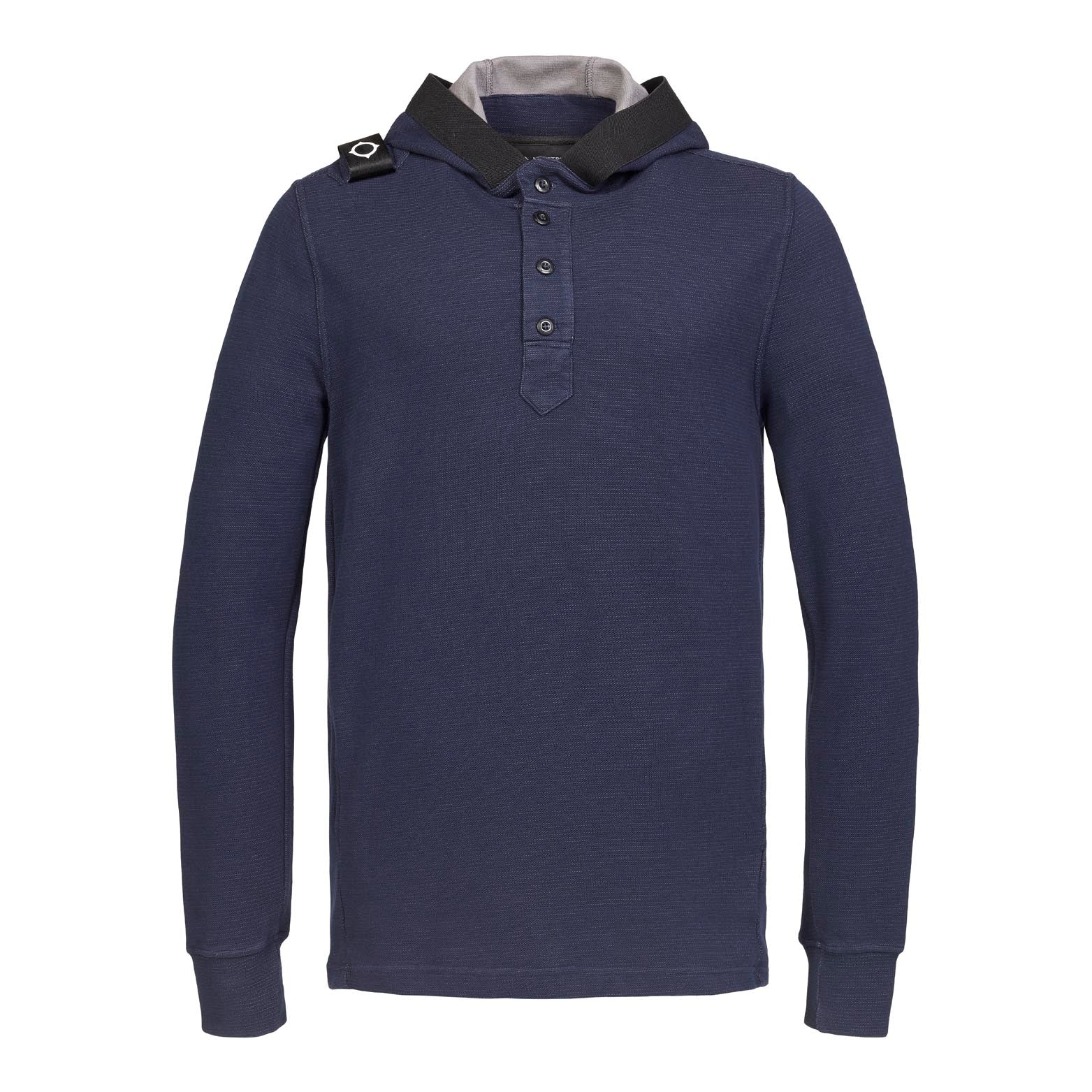 Ma.Strum Double Face Pique Overhead Sweat in True Navy