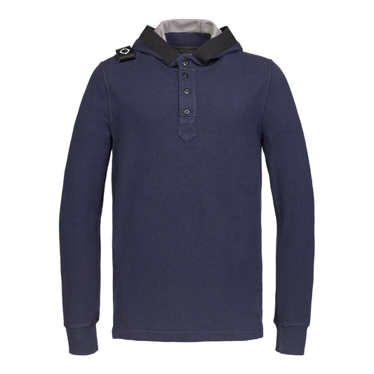 Ma.Strum Double Face Pique Overhead Sweat in True Navy