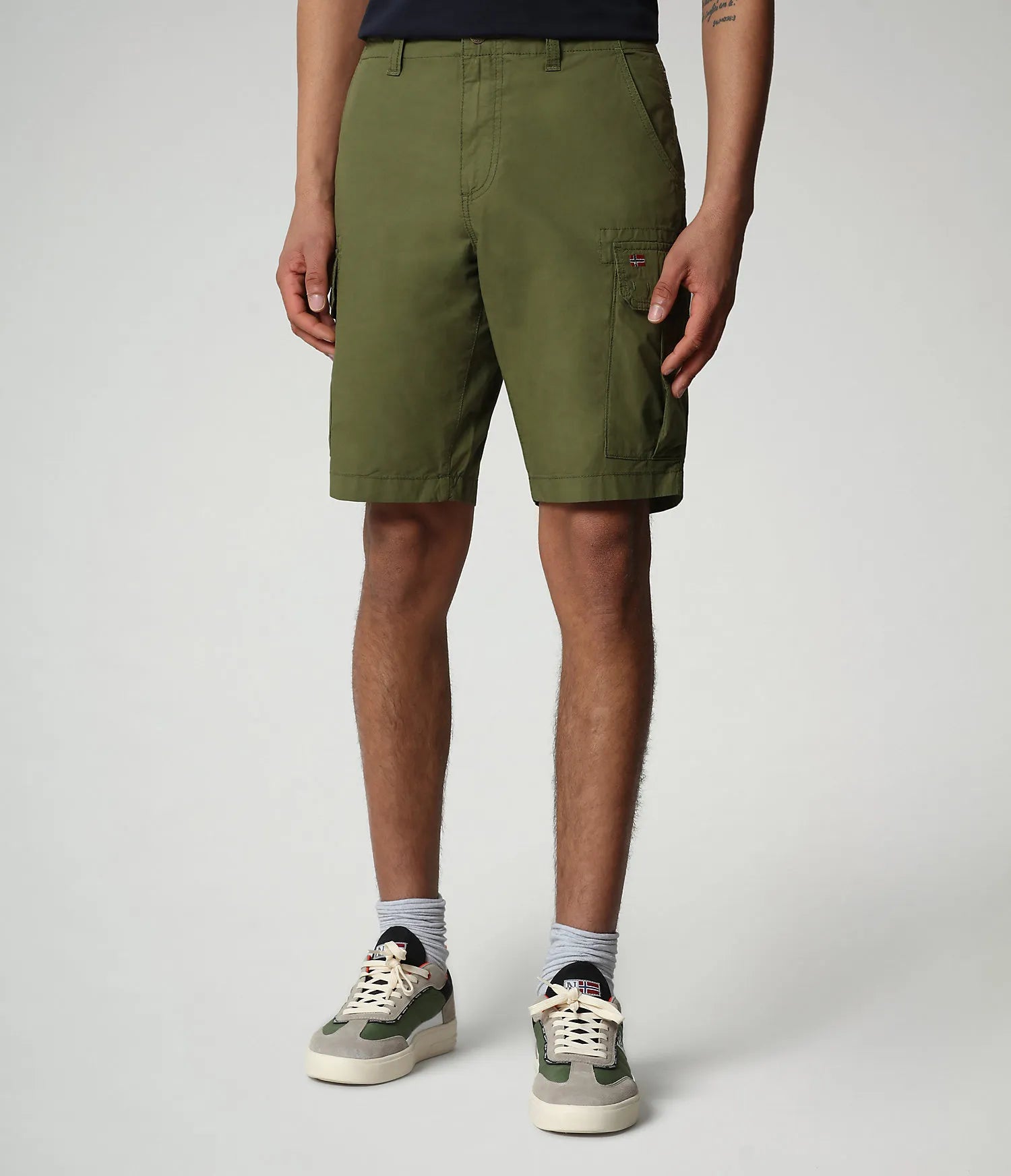 Napapijri Noto Cargo Shorts in Green Cypress