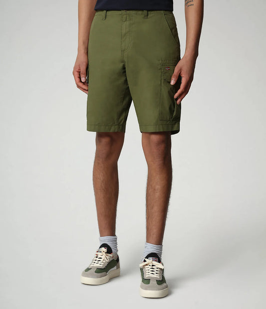 Napapijri Noto Cargo Shorts in Green Cypress
