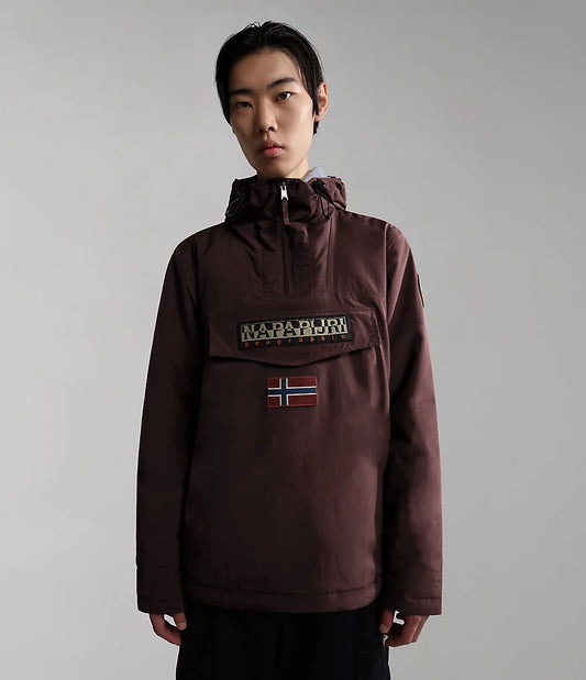 Napapijri Rainforest Winter Anorak Jacket in Burgundy Fudge