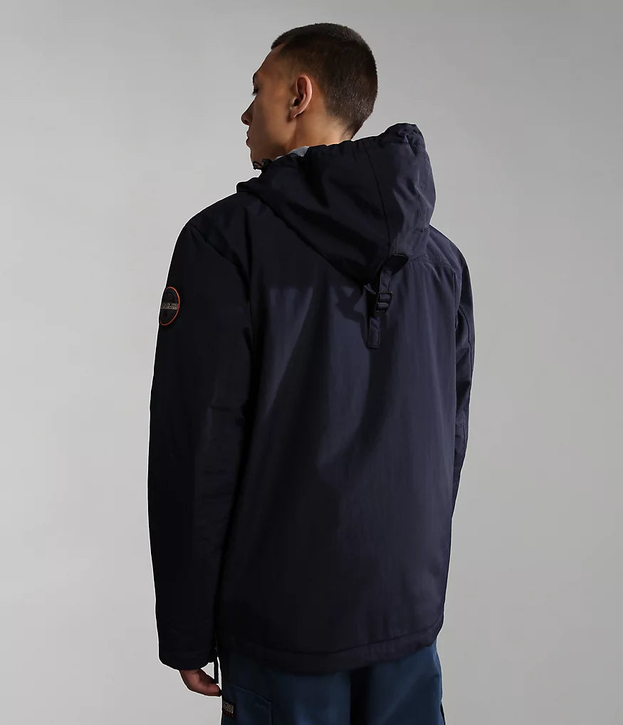 Napapijri Rainforest Pocket Anorak Jacket in Blu Marine Inocencia