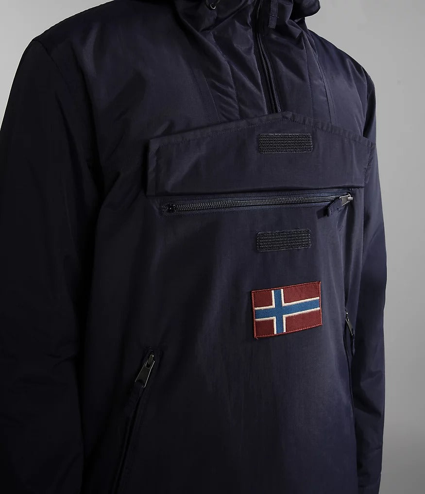 Napapijri Rainforest Pocket Anorak Jacket in Blu Marine Inocencia