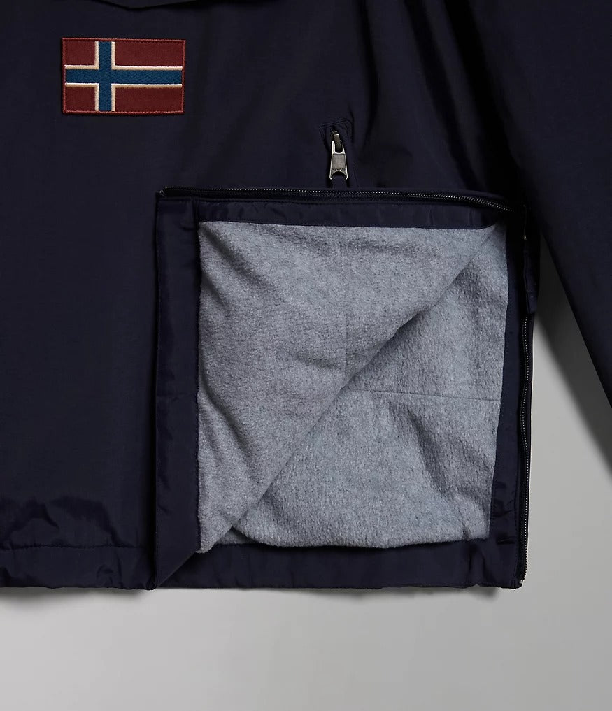 Napapijri Rainforest Pocket Anorak Jacket in Blu Marine Inocencia