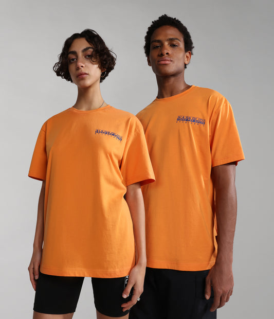 Napapijri Bolivar Short Sleeve T-shirt in Orange Amber