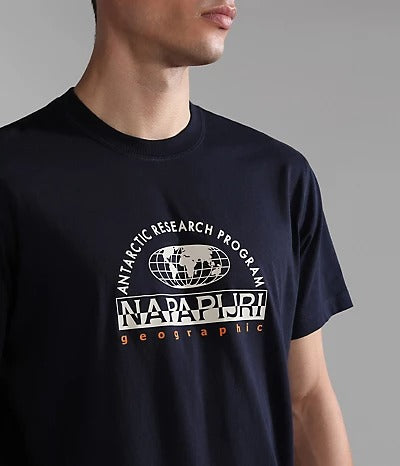 Napapijri Macas Short Sleeve T-shirt in Blue Marine