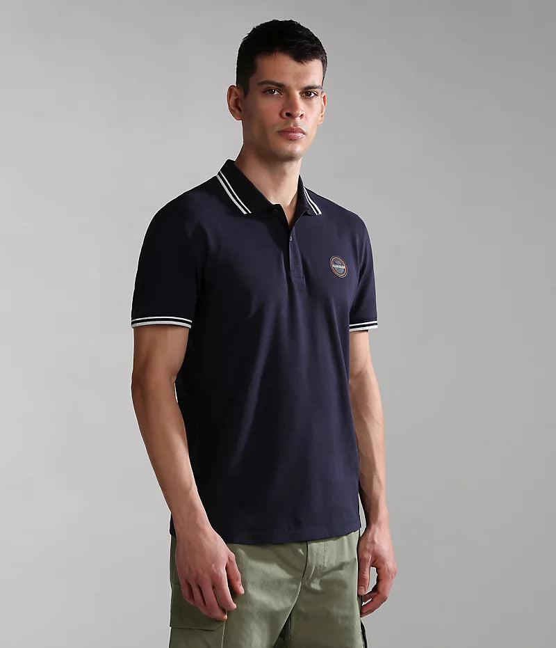 Napapijri Macas Short Sleeve Polo shirt in Blue Marine