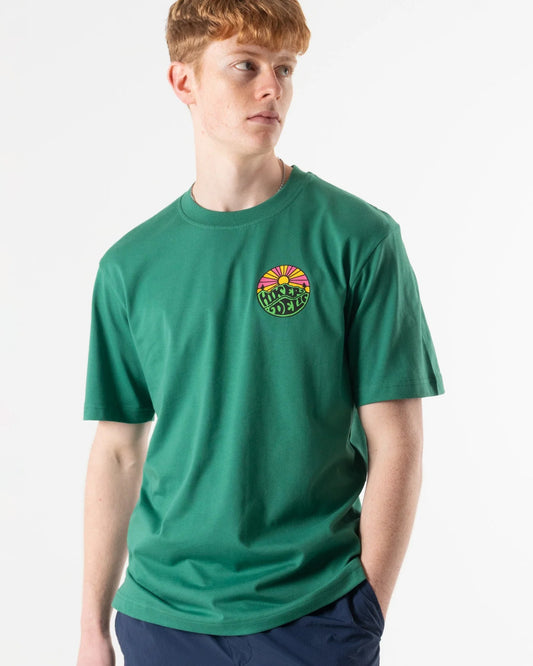 Hikerdelic Backprint Original Logo T-Shirt in Antique Green