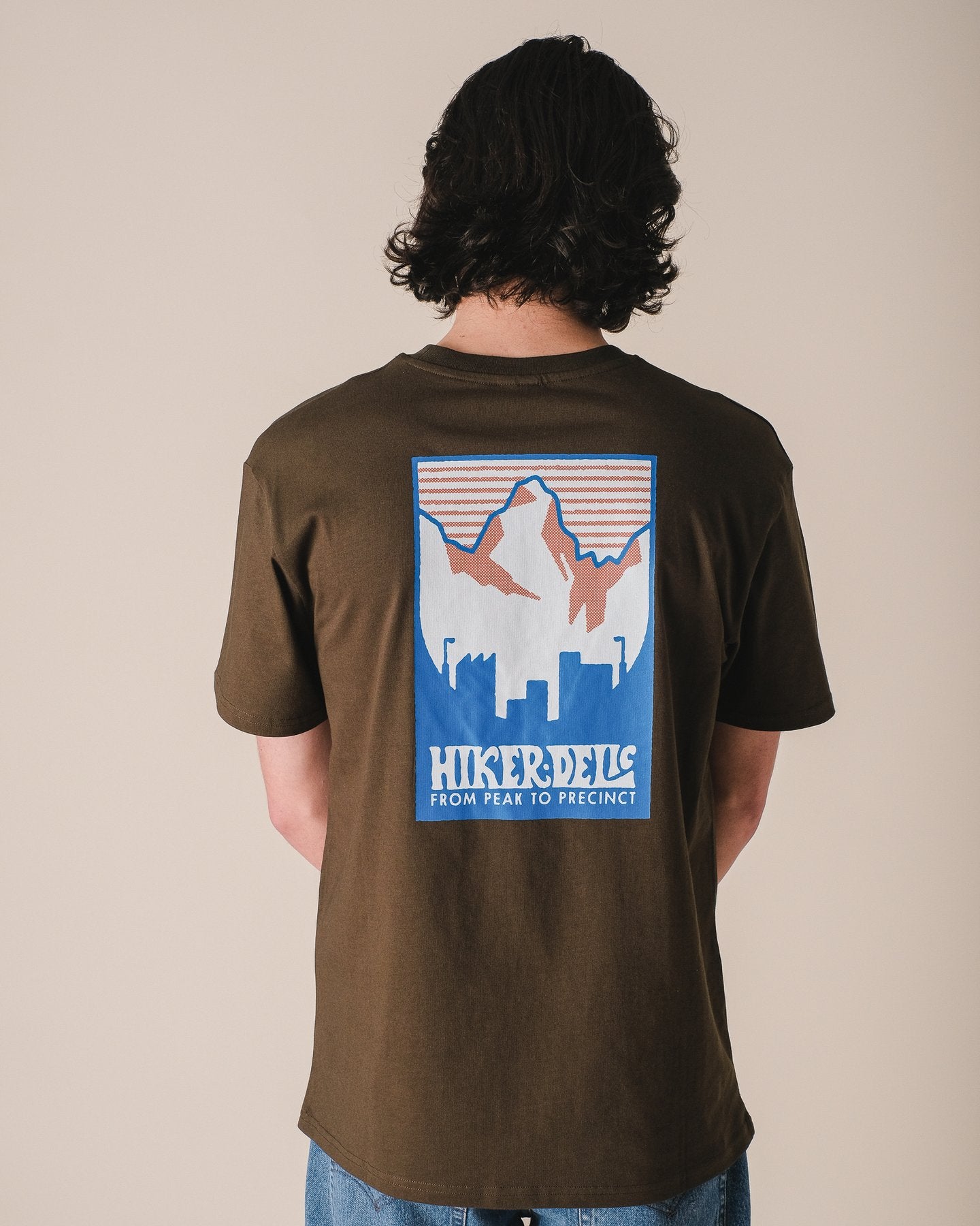 Hikerdelic Patch Logo Back Print T-Shirt Military Green