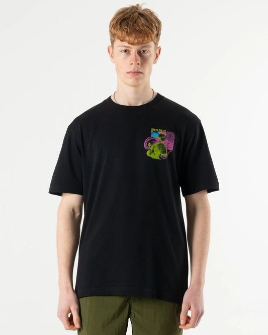Hikerdelic Backprint Sporeswear T-Shirt Black