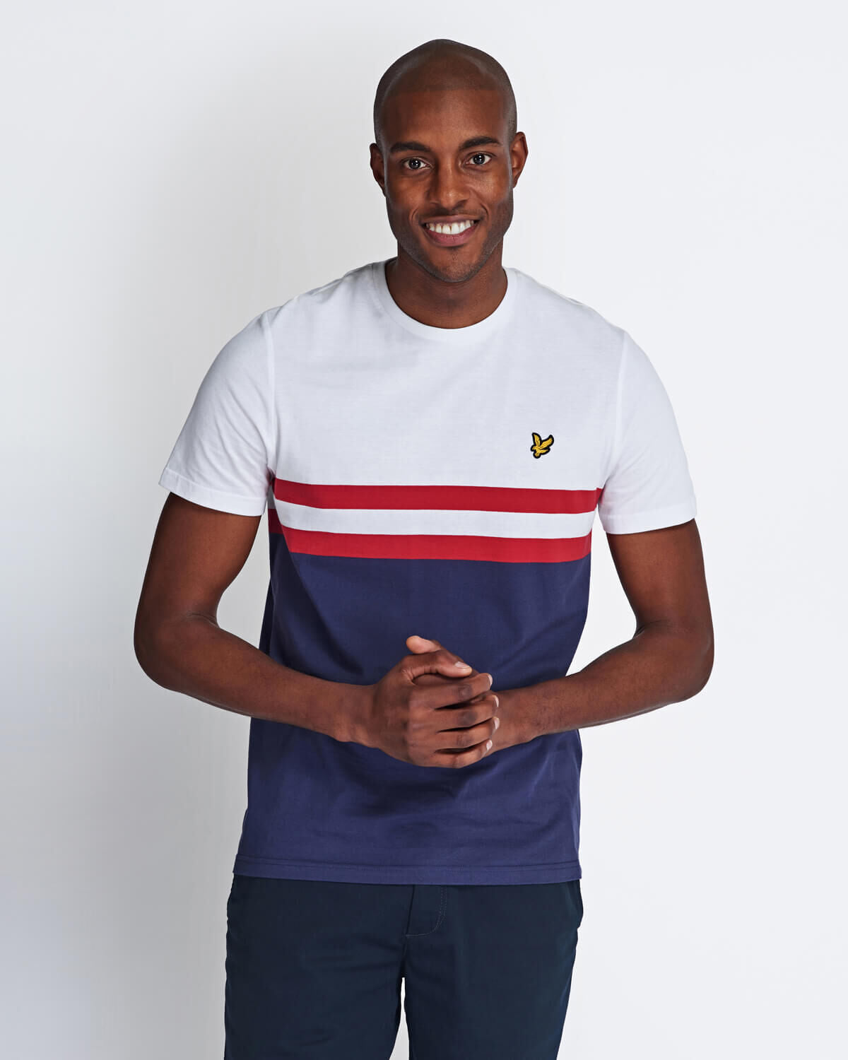 Lyle & Scott Yoke Stripe T-Shirt in White