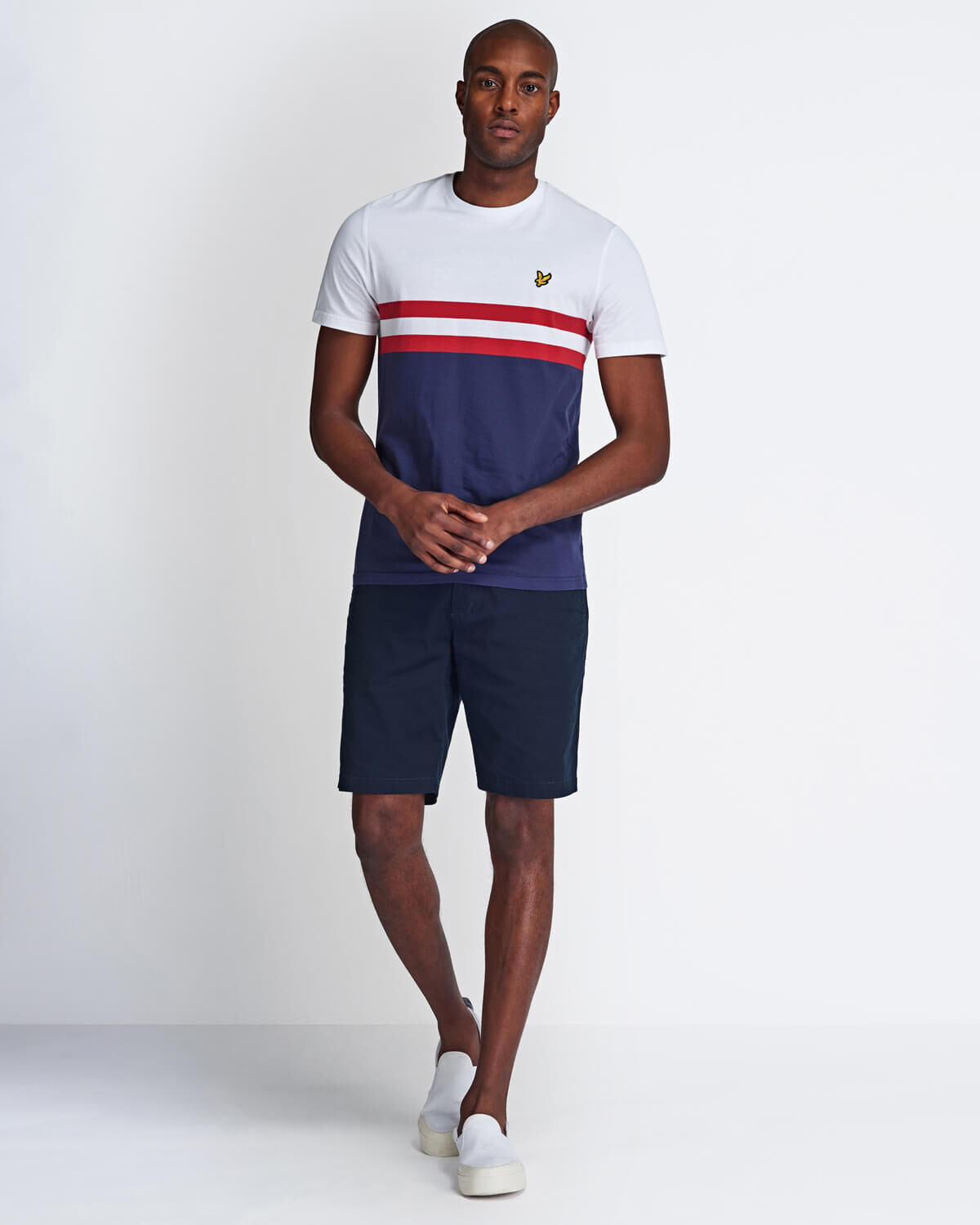Lyle & Scott Yoke Stripe T-Shirt in White