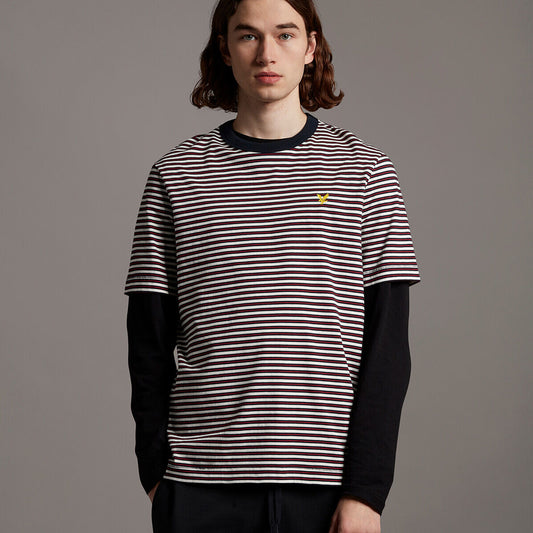 Lyle & Scott Archive T-Shirt With Stripe in Dark Navy