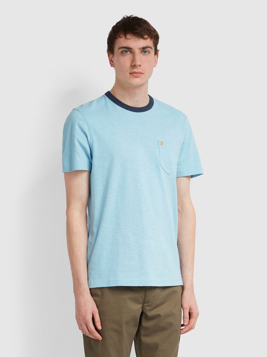 Farah Groove Slim Fit Pocket T-Shirt In Moonstone