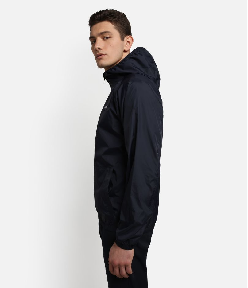 Napapijri A-Morgex Hooded Zip Jacket in Blu Marine