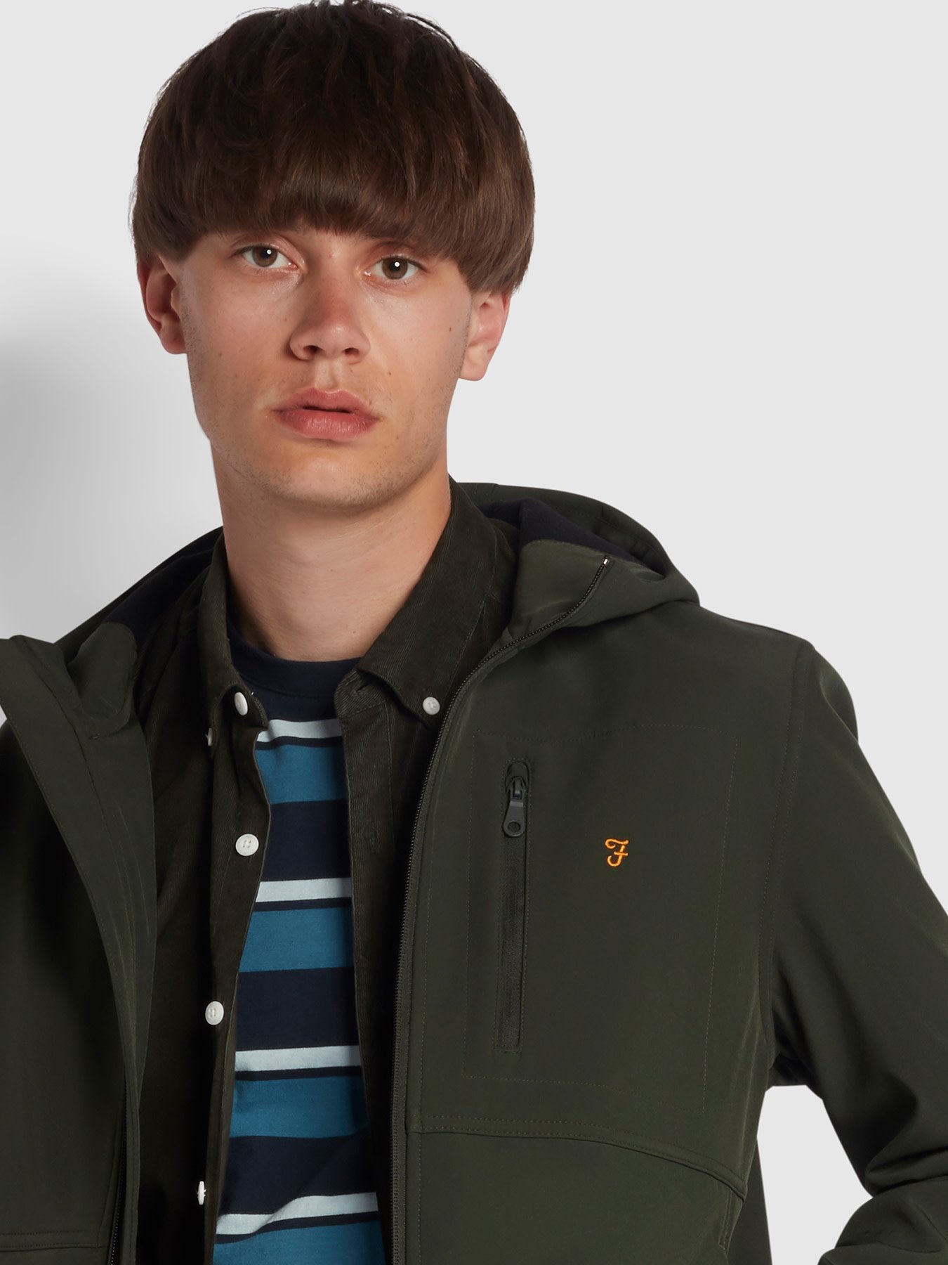Farah Rudd Soft Shell Coat In Evergreen