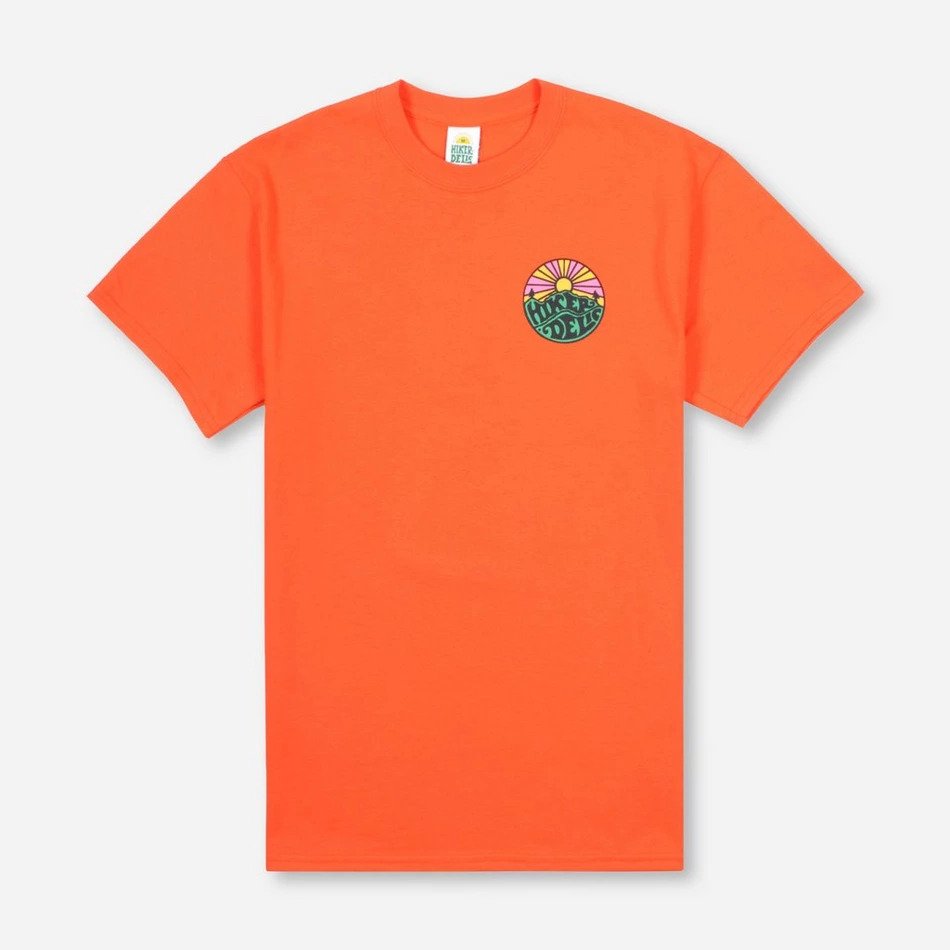 Hikerdelic Backprint Original Logo T-Shirt in Orange