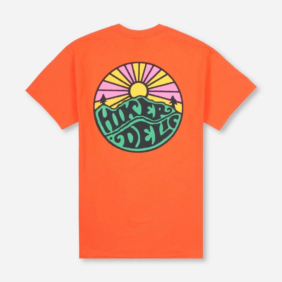 Hikerdelic Backprint Original Logo T-Shirt in Orange