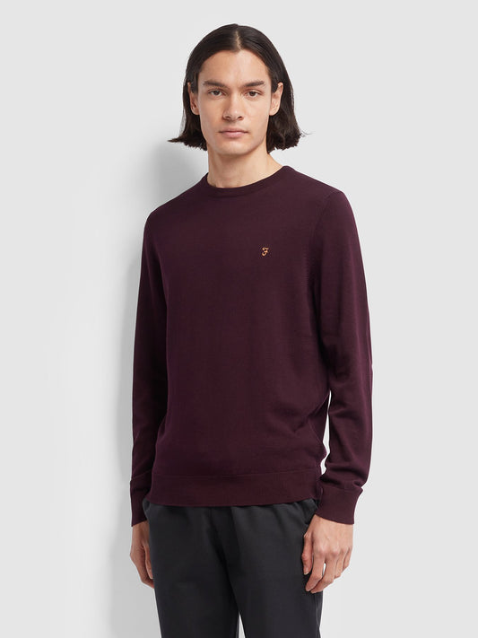 Farah Mullen Merino Wool Jumper in Farah Burgundy