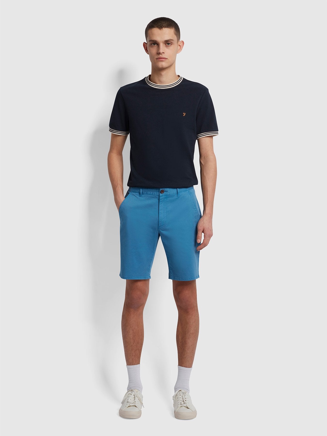 Farah Hawk GD Chino Shorts Maritime Blue