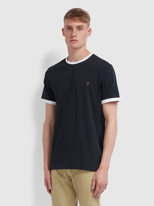 Farah Groves Ringer T Shirt in True Navy