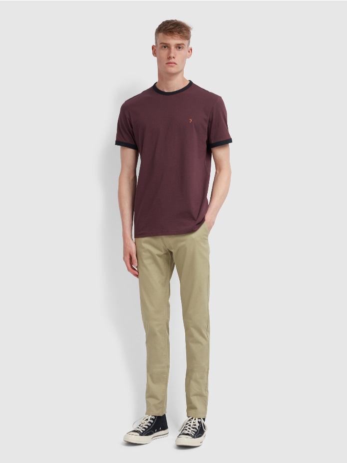 Farah Groves Ringer T Shirt in Farah Red