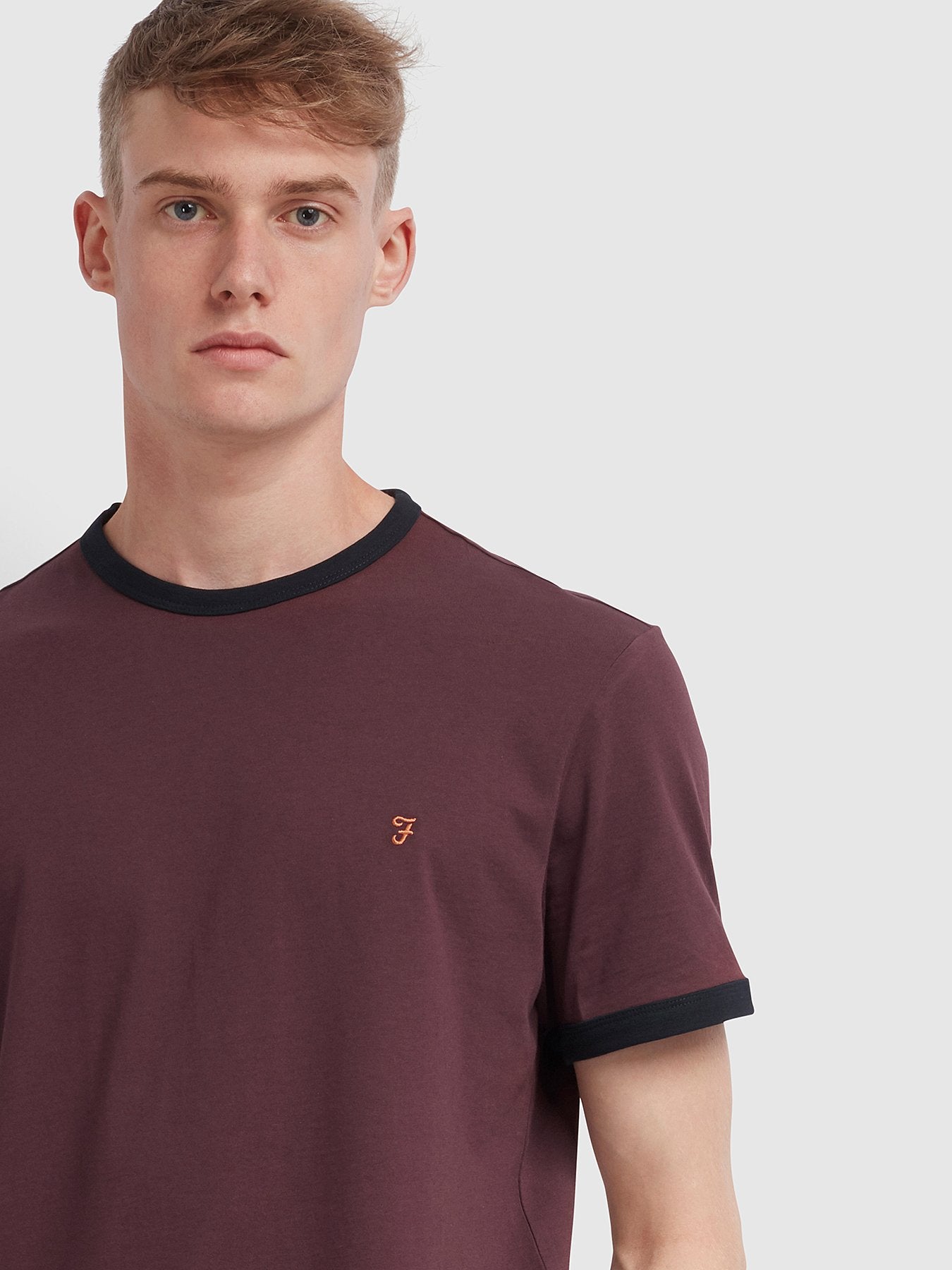 Farah Groves Ringer T Shirt in Farah Red