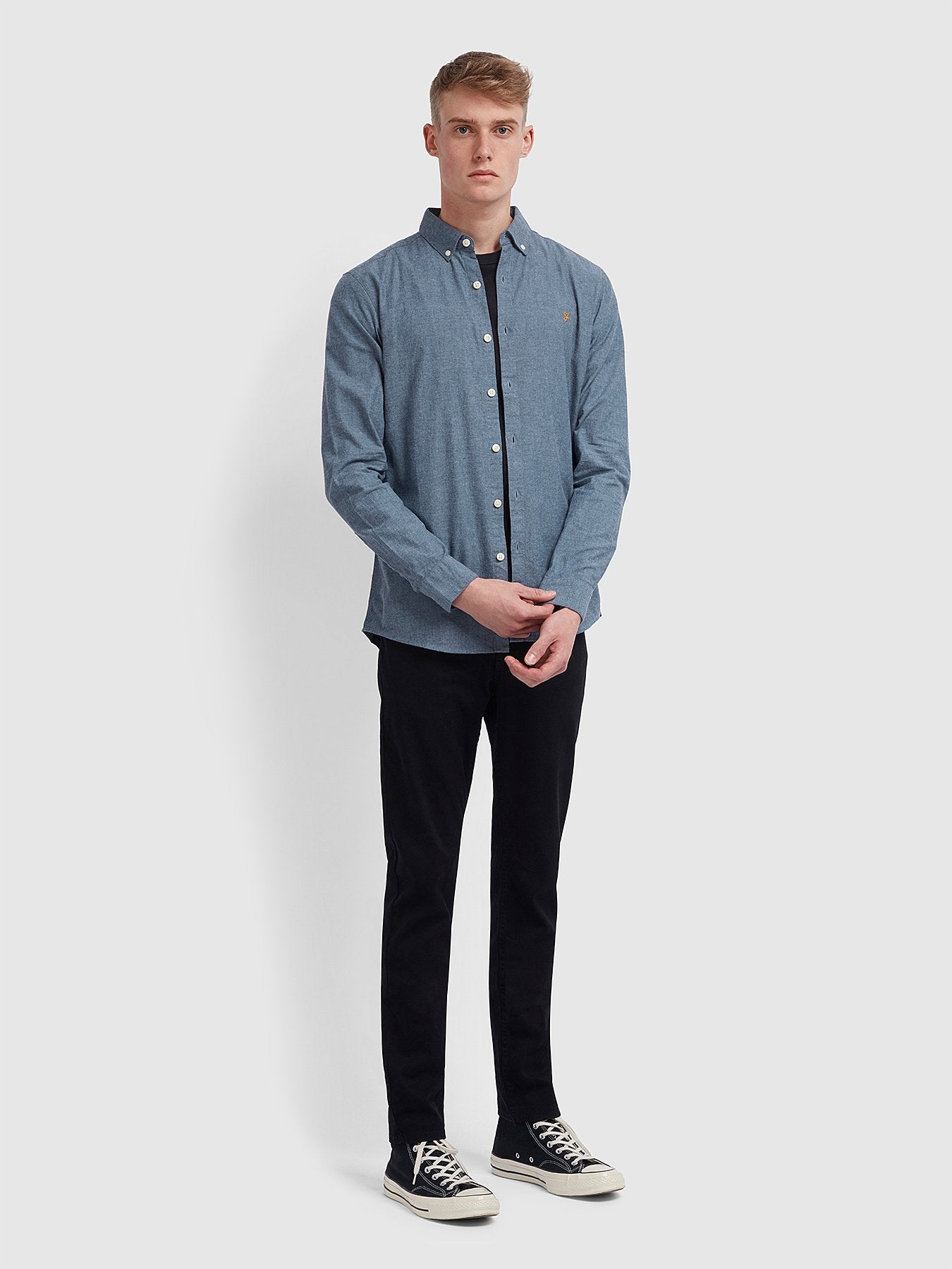 Farah Steen Shirt in Blue Bell