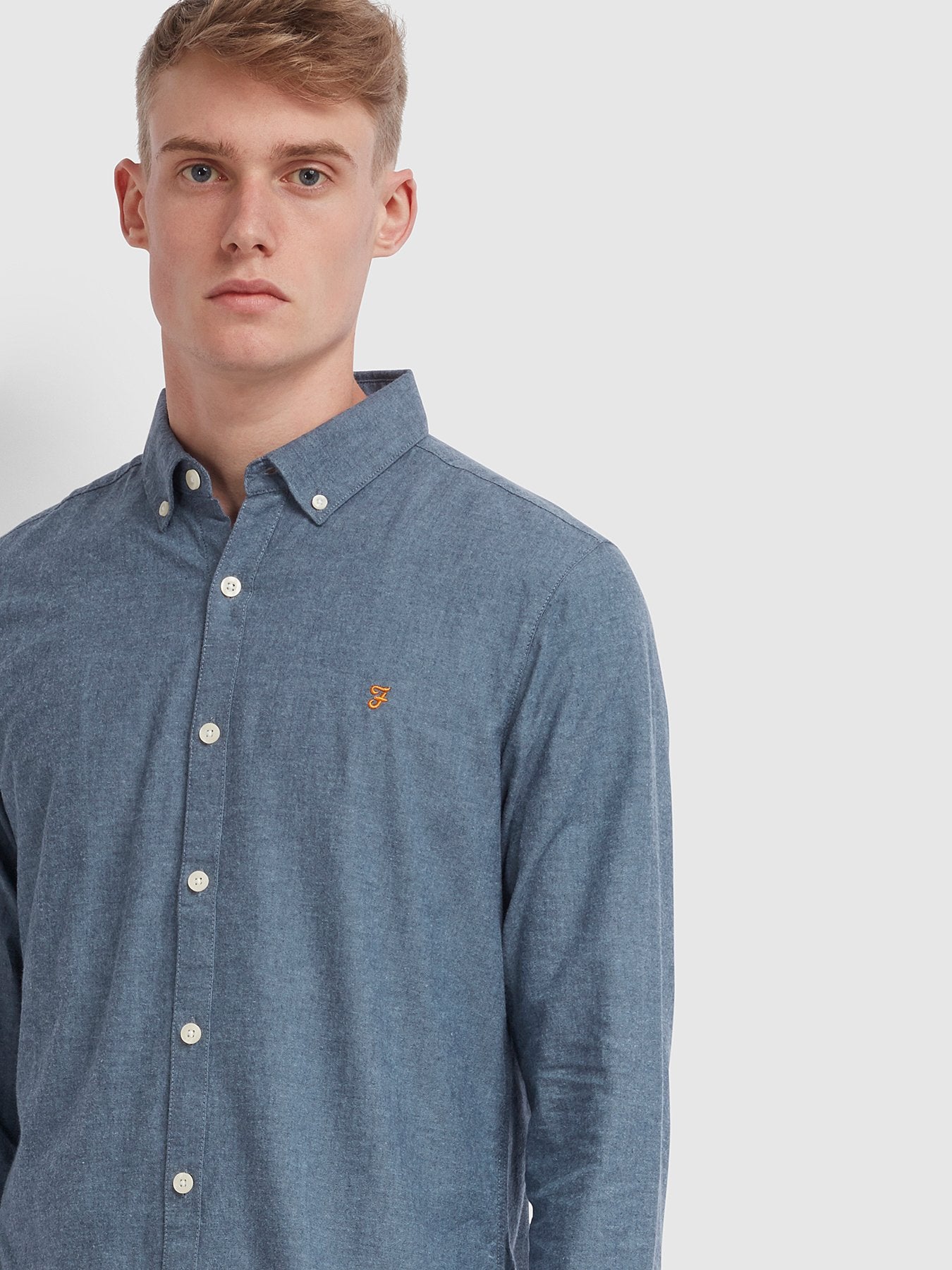 Farah Steen Shirt in Blue Bell
